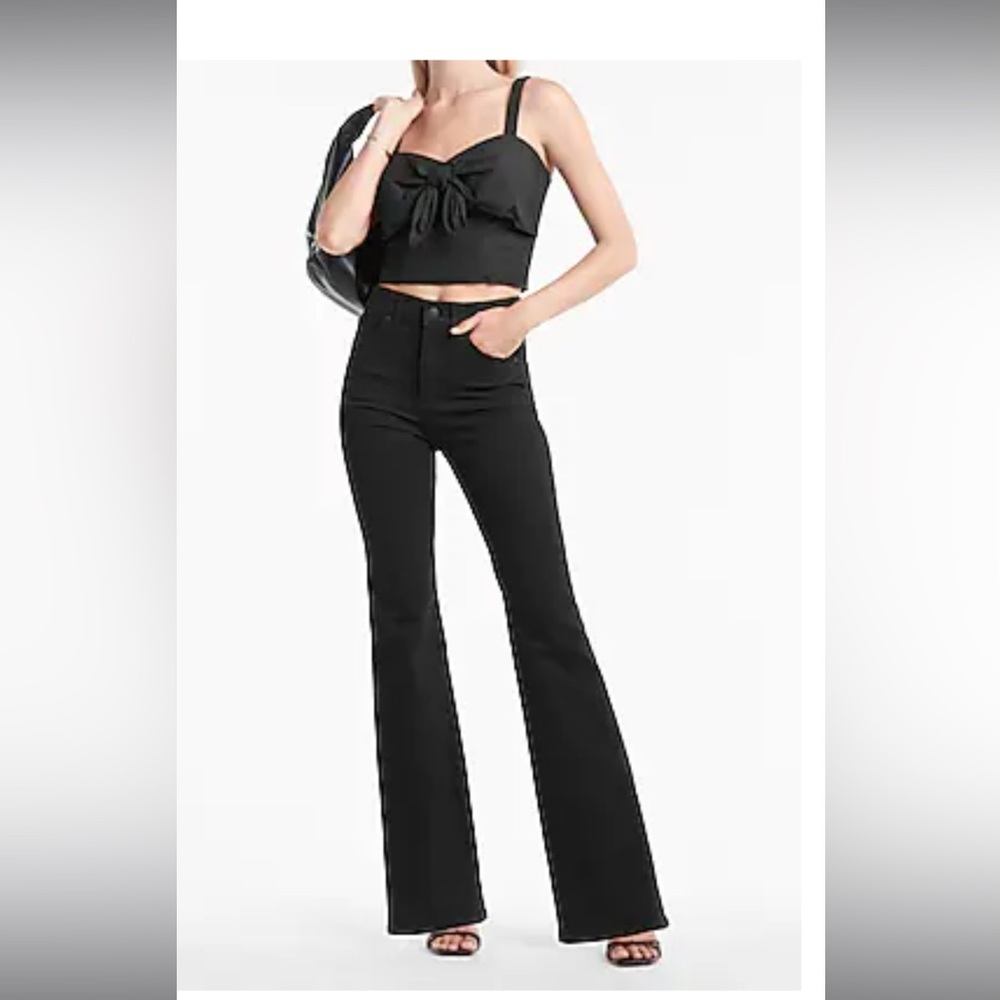 Brand New - High Waisted Black Supersoft Flare Jeans